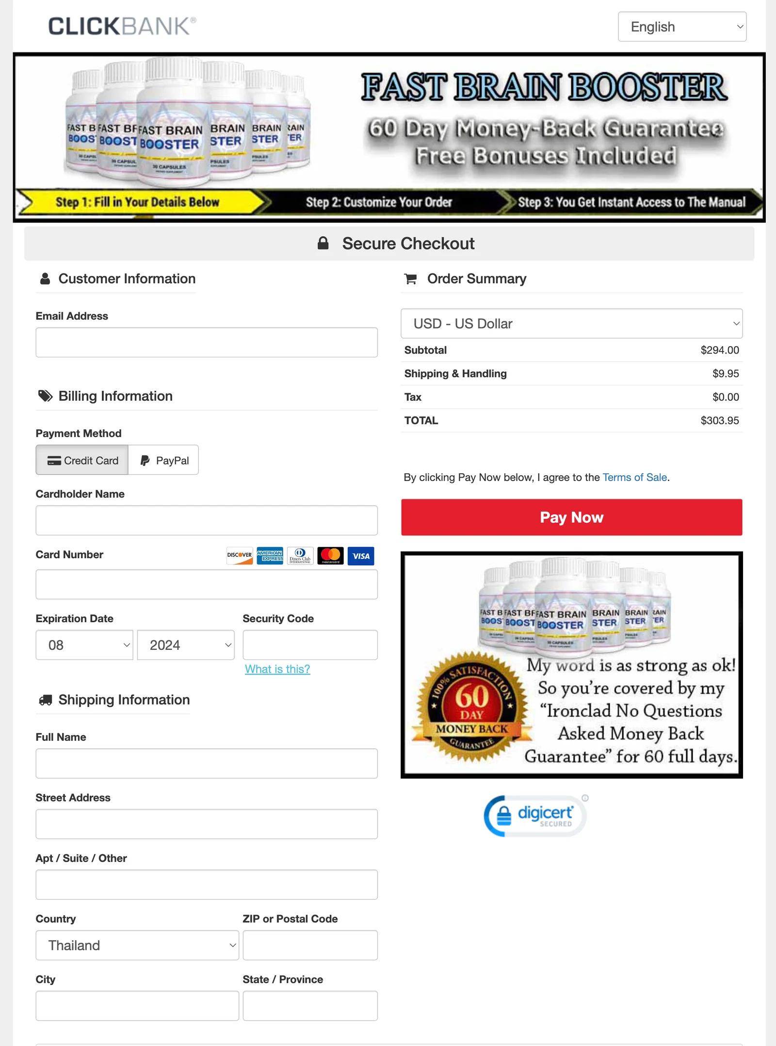 Fast Brain Booster Checkout